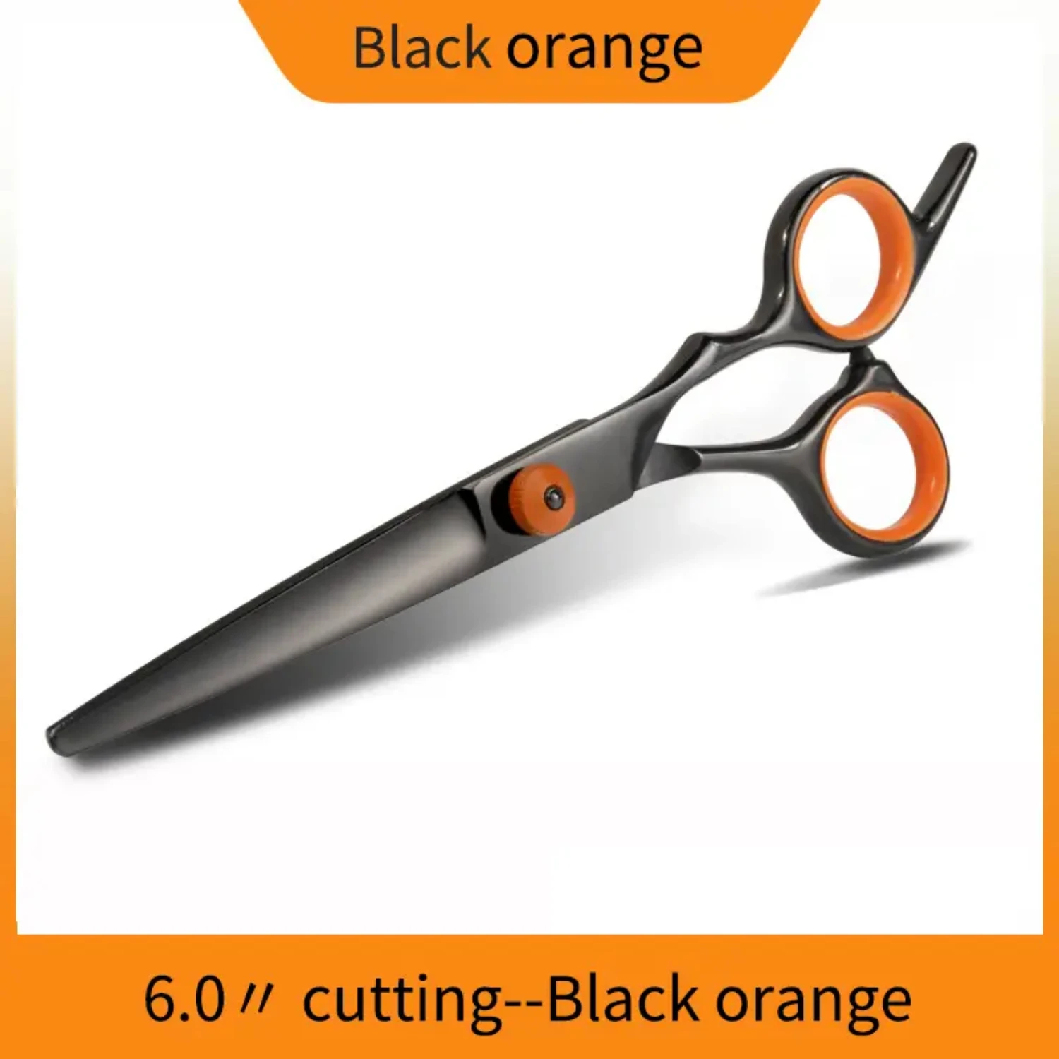 High-Quality Professional Black Orange Barber Scissors with Flat Cutting Teeth for Precision Hair Cutting - Thin Cutting Set of