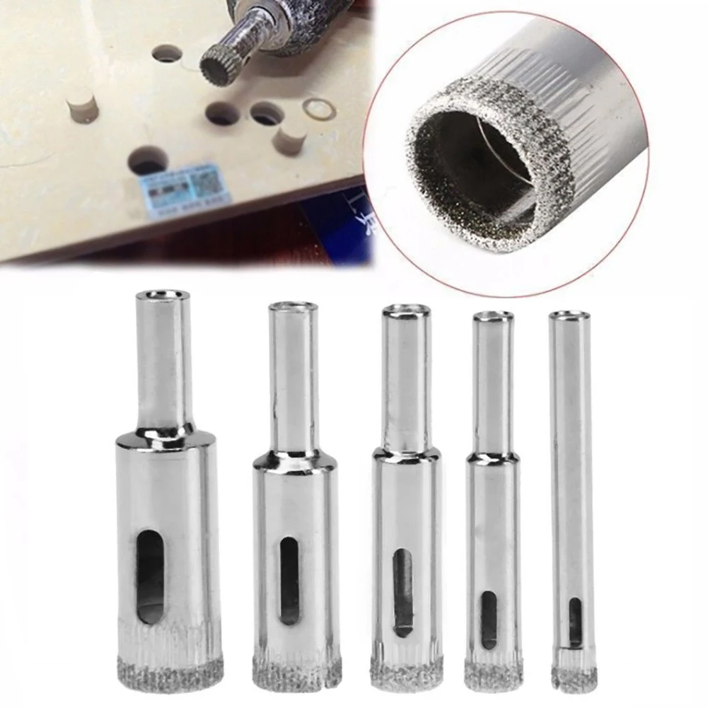 5Pcs/Set Diamond Hole Saw Drill Bit For Drilling Glass Tile Bottles Blocks Jars Fiber Glass Porcelain Brick 6-14mm Cutting