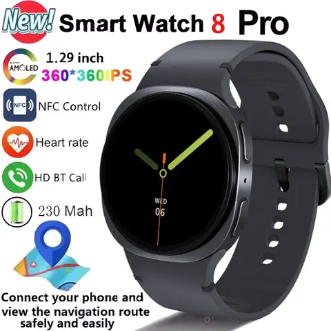 For Samsung Series 8 Smart Watch 8 Men HD AMOLED Screen GPS Heart Rate Bluetooth Call Waterproof Women Smartwatch Holiday Gifts