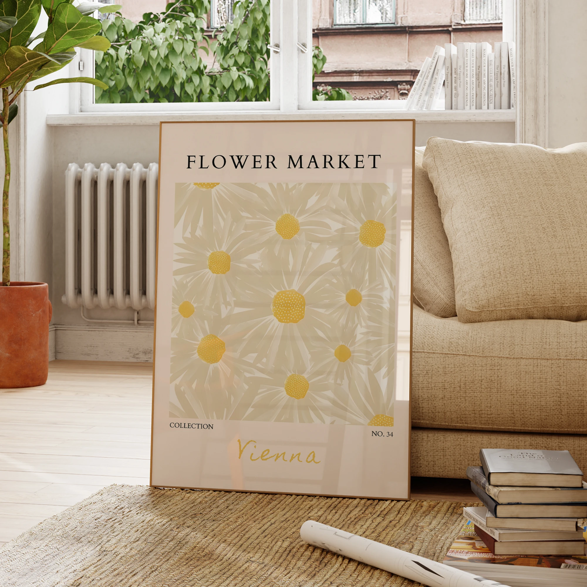モダンな黄色の花の壁のアートプリント,キャンバスの絵画,リビ - Home Decor Yellow のレビューと価格