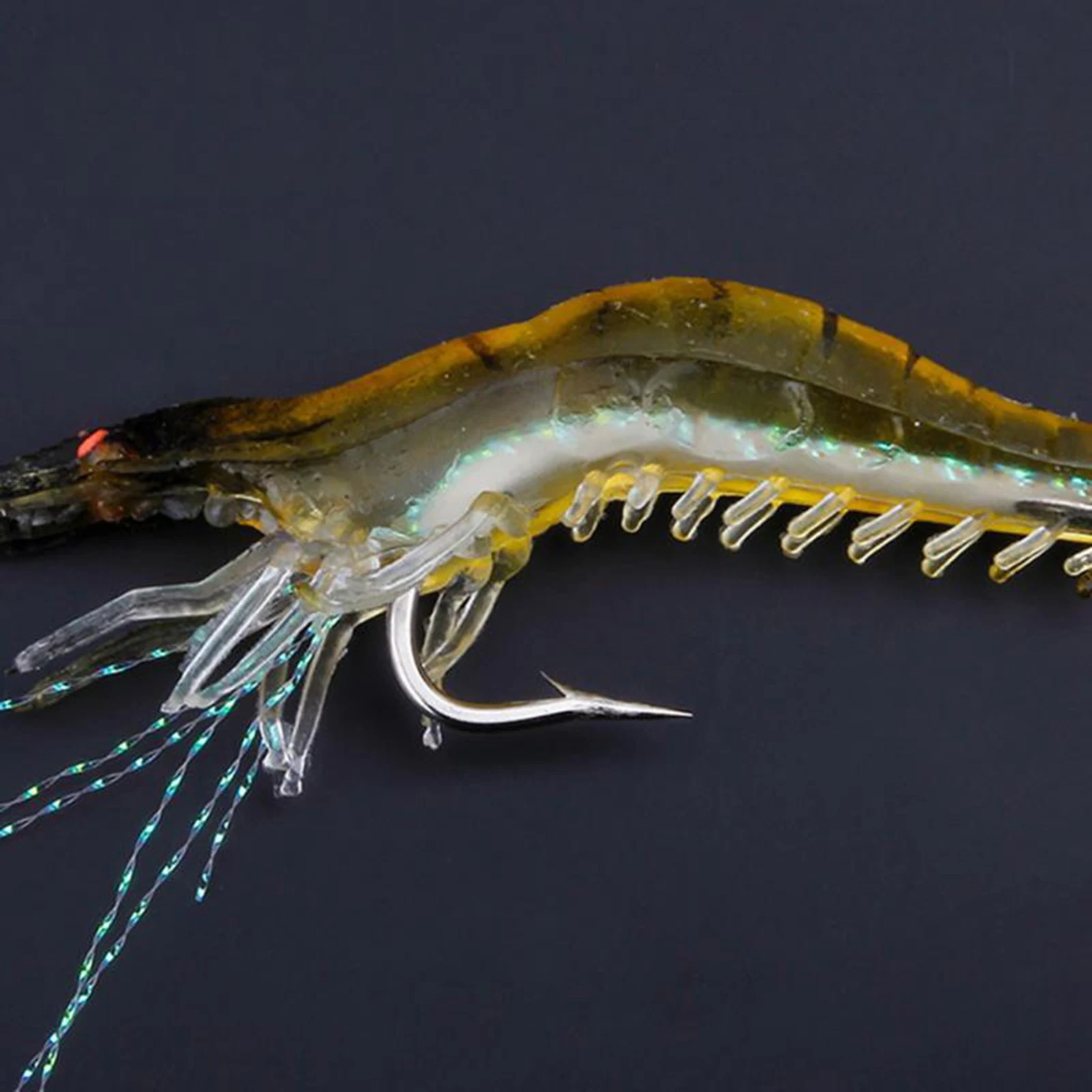 Señuelo de camarón luminoso, cebo de pesca de lubina de 6,5g, cebo Artificial de camarón falso realista para lubina, pez mandarín, pesca en superficie