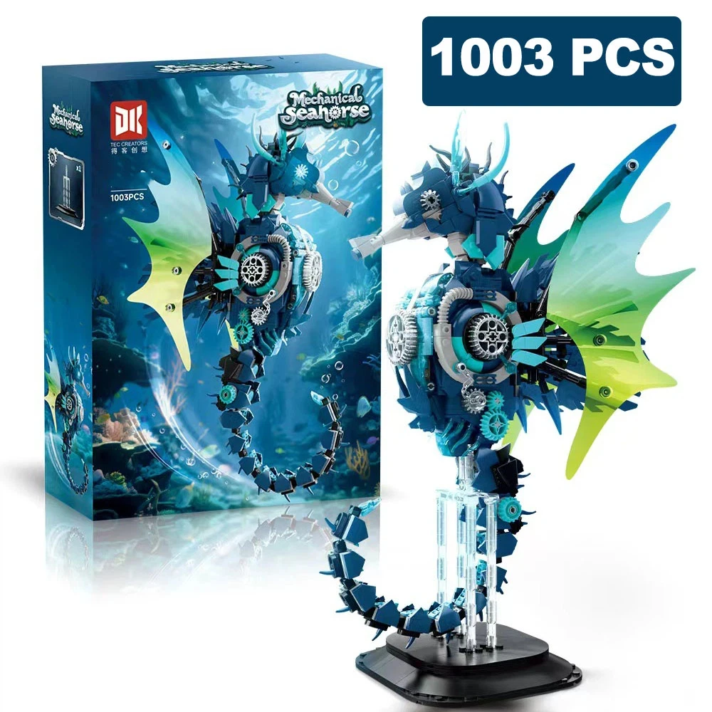 

1003PCS Creative Mechanical Seahorse Model Building Blocks MOC Marine Animal Assemble Brick Toys Adults Children Birthday Gifts