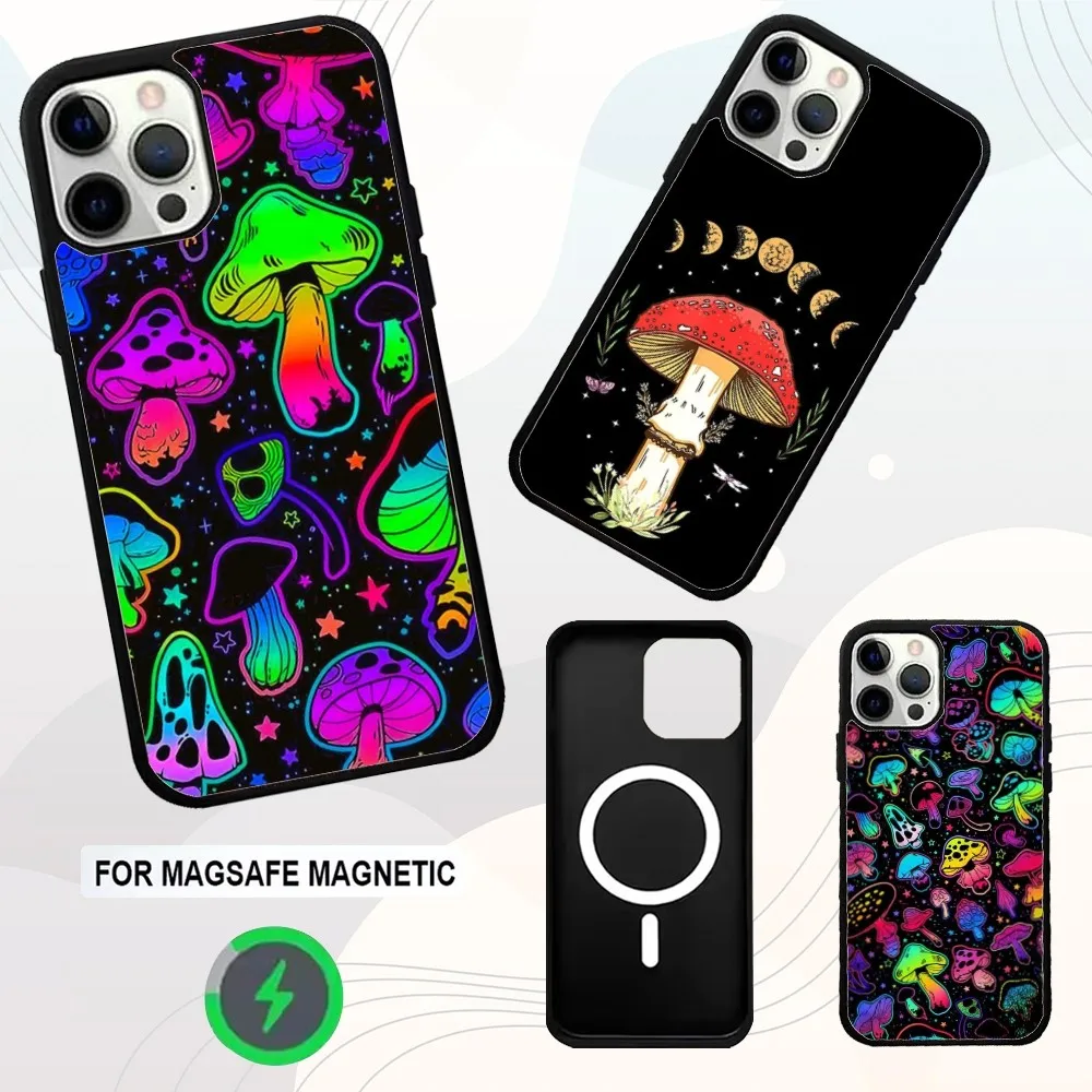 

Trippy Psychedelic Mushrooms Phone Case For iPhone 16e,16,15,14,13,12,11,Plus,Pro,Max,Mini Magsafe Magnetic Wireless Charging