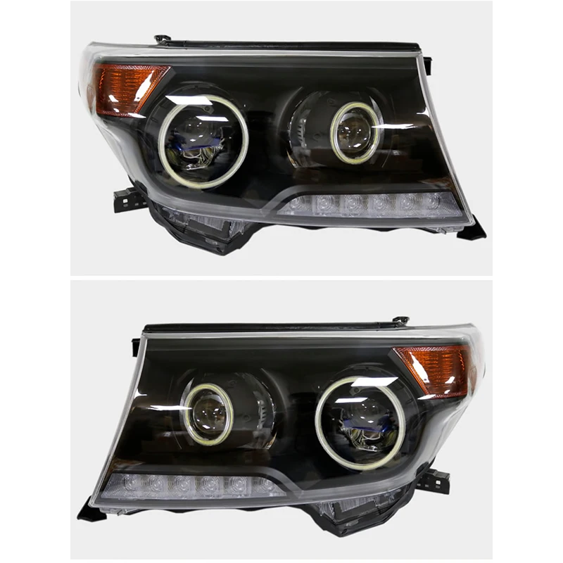 Lampu depan LED penuh kustom untuk Toyota LC200 bi-xenon lampu depan lensa proyektor dengan DRL