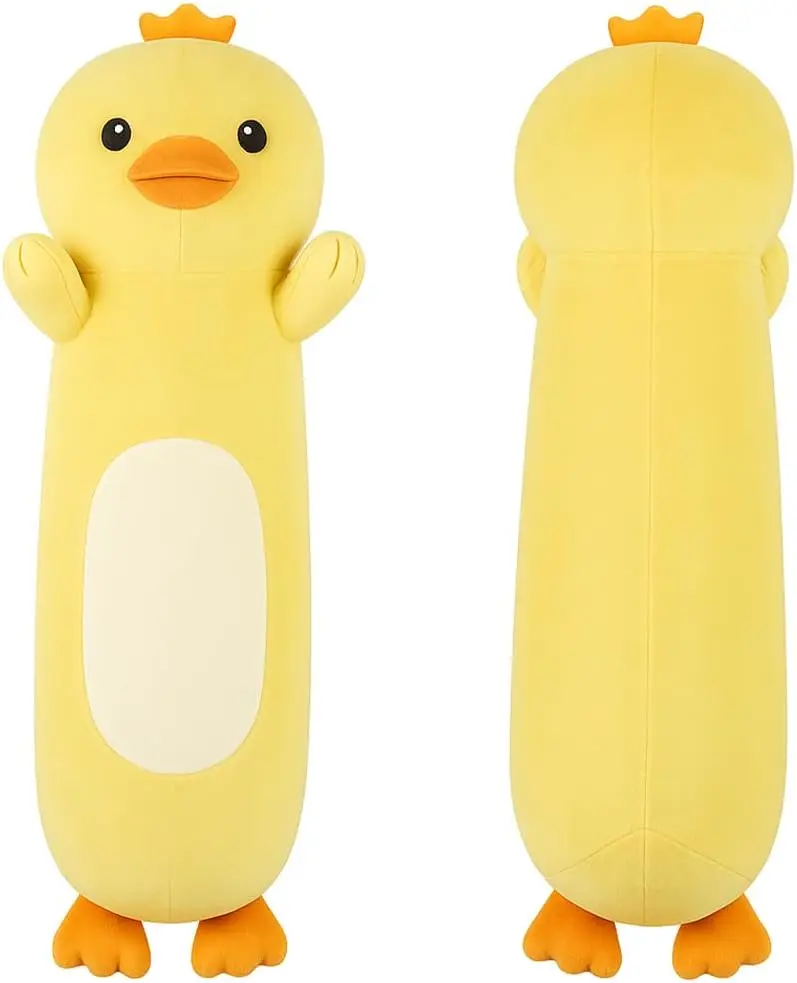

22" Long Duck Plush Body Pillow, Soft Cuddly Stuffed Animal Toy for Kids, Perfect Gift for Birthdays and Holidays