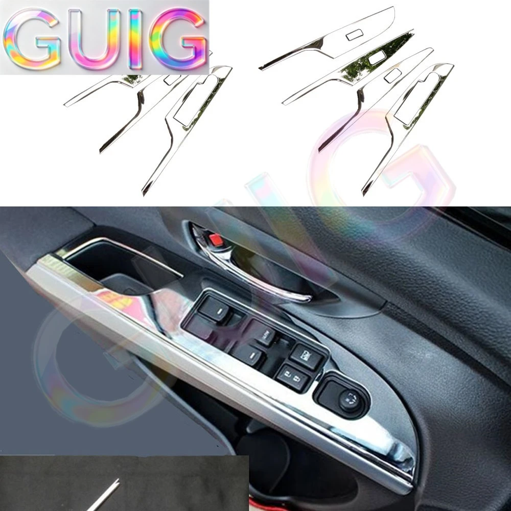 For Suzuki S-Cross Scross Sx4 2014 2015 2016 2017 Car ABS Chrome Door Window Glass Panel Armrest Lift Switch Button Trim Frame