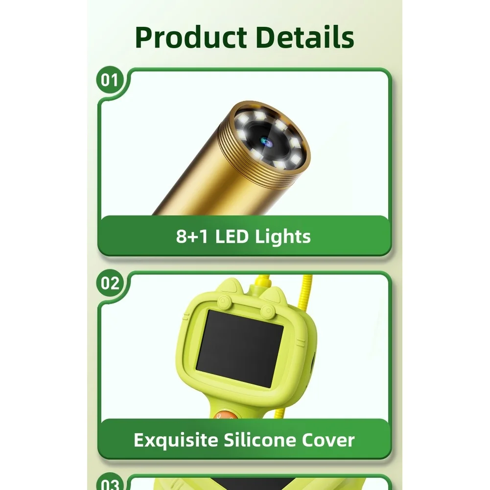 For children science exploration toy portable with ergonomic design high resolution 200MP camera and bright LED illumination