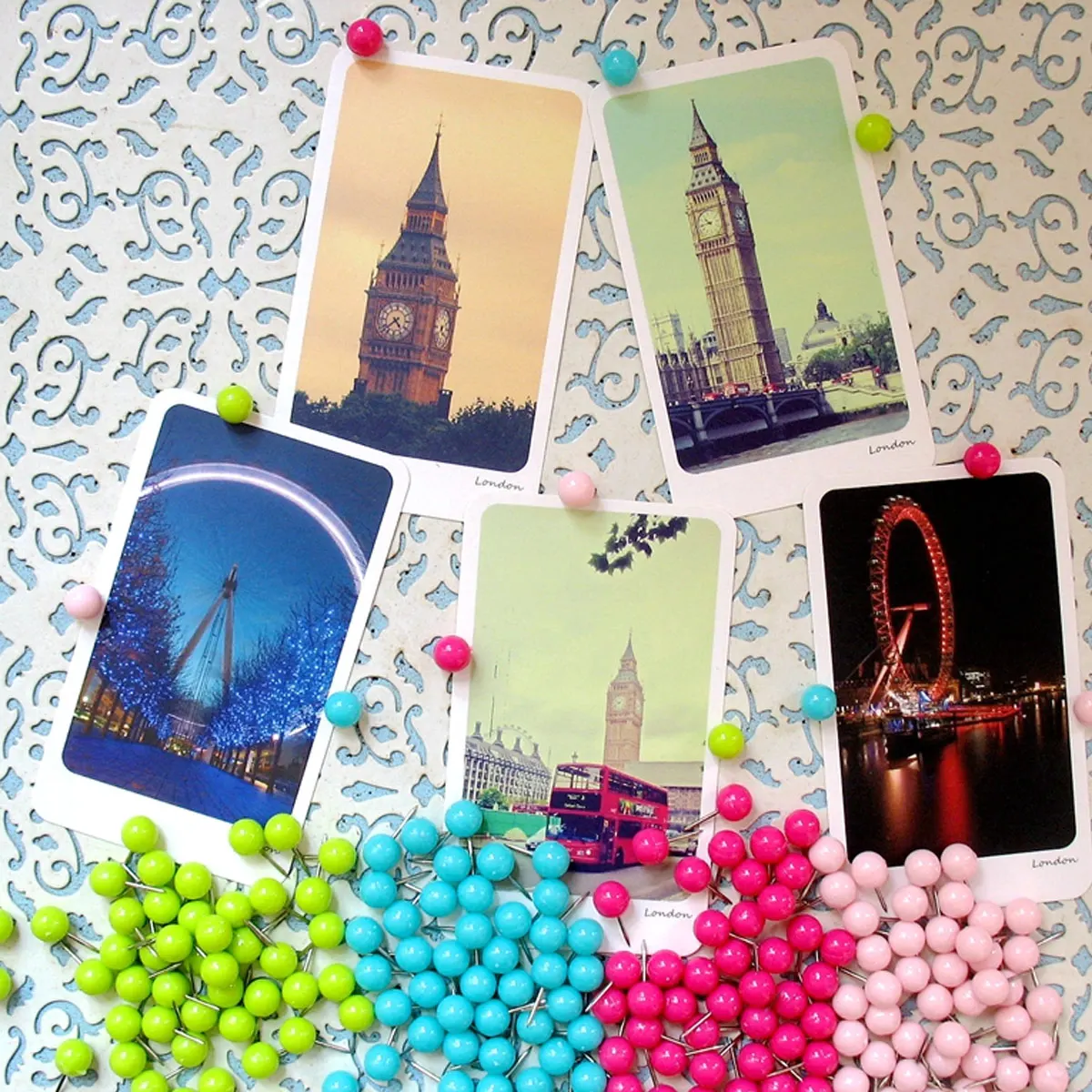 

100 Pcs Ball Nail Decorative Pushpins for Corkboard Drawing Thumbtacks Maps Wall