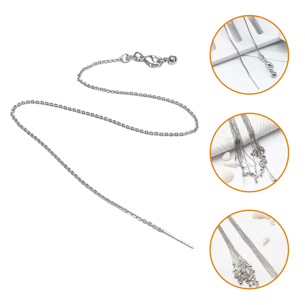 

5pcs Adjustable Necklace Chain For Women Diy Lock Collar Choker Metal Thin Chains Jewelry Making Supplies Fine Craftsmanship