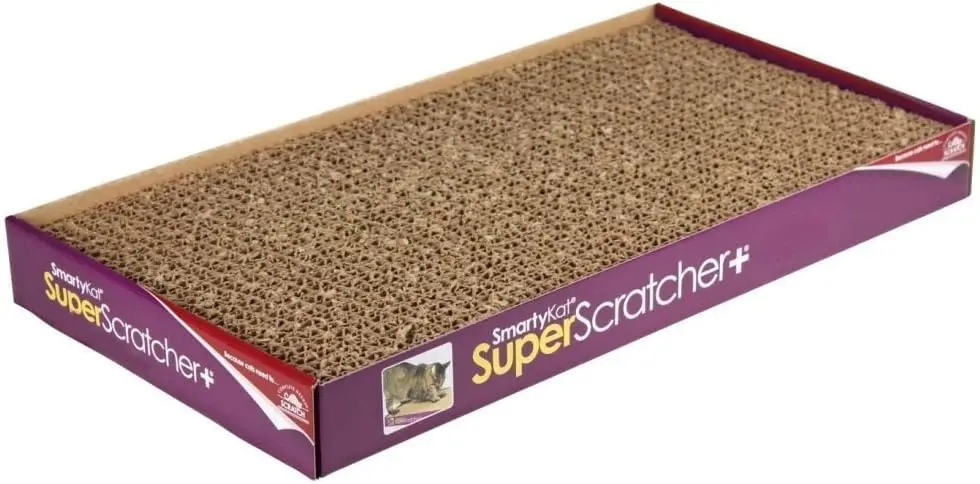 

Super Scratcher+ Corrugated Cat Scratcher, Catnip Infusion Technology - Brown, Double Wide