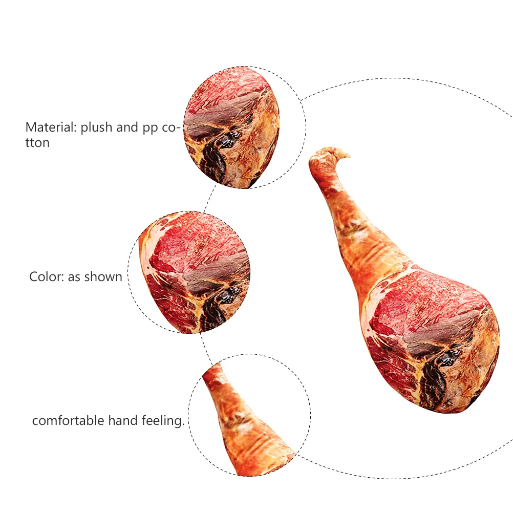 50cm Prank Vivid Ham Pillow Funny Food Pillow Funny Gift Bacon Food Bolster Home Decoration Bacon Throw Pillows For Kids Adult