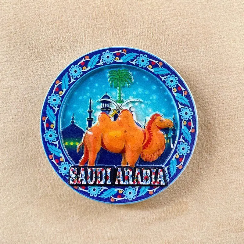 

3D Resin Saudi Arabia Camel & Mosque Fridge Magnet - Cute Decorative Refrigerator Magnet, Perfect Souvenir & Home Decor Item