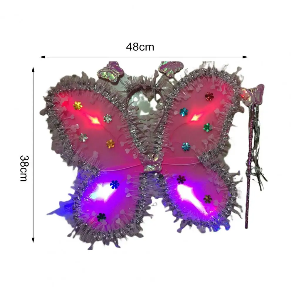 子供のためのきらびやかな蝶の羽,ヘッドバンド,女の子のための杖,凝った服,アクセサリー