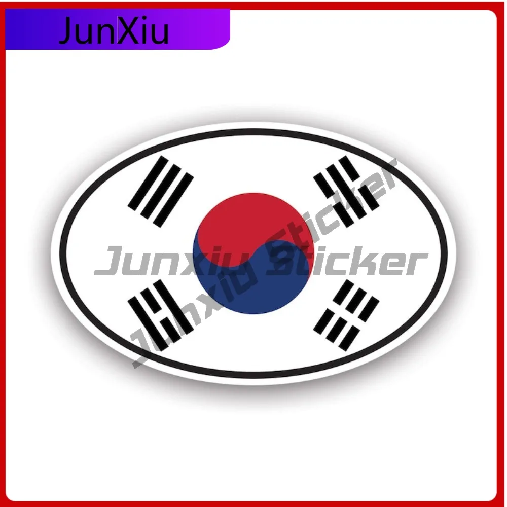

South Korea Oval Sticker Uv Protected Decals Korean Flag Country Code Euro Kr V7 State Flag Patriotic Car Sticker Vinyl Decal