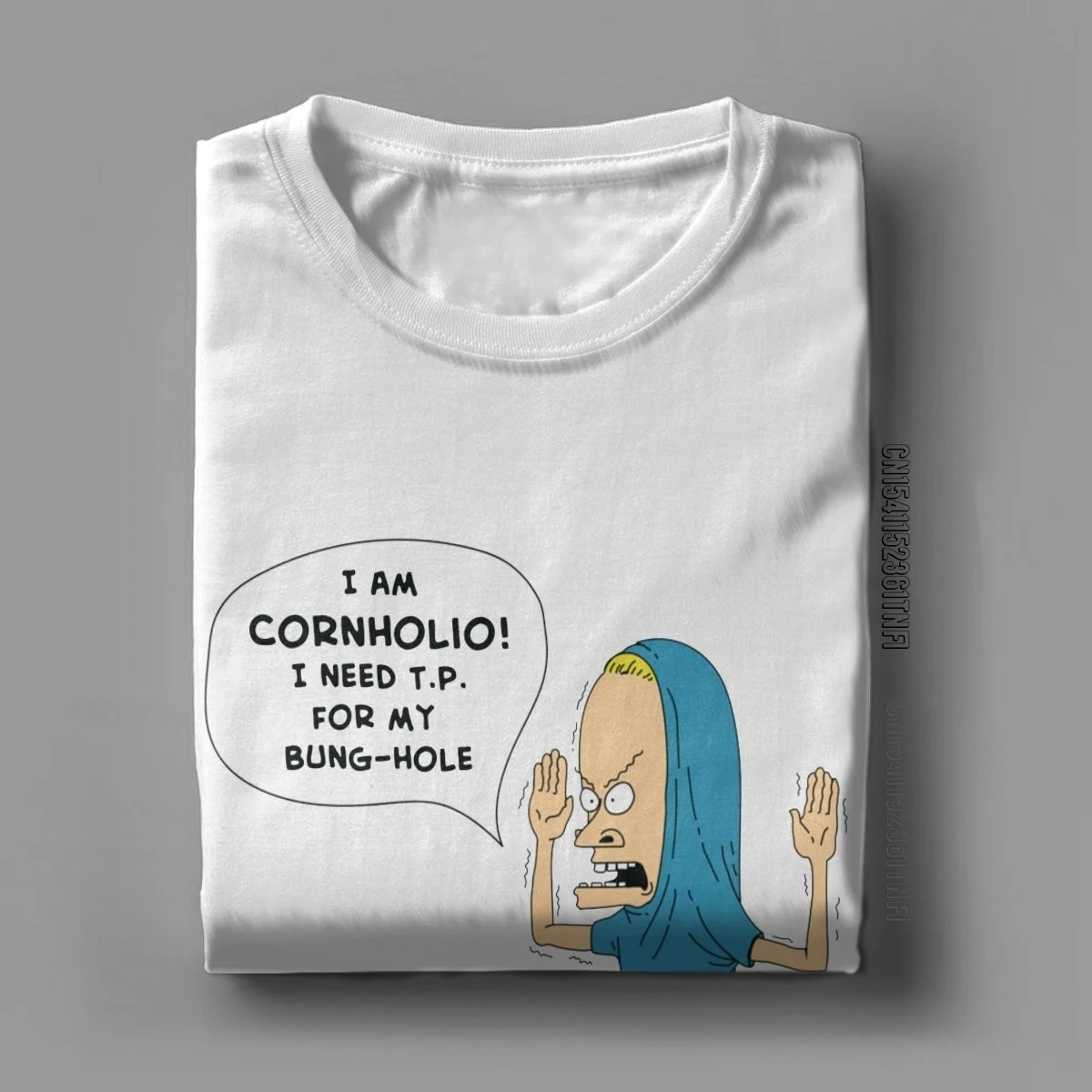 Cornholio Needs T.P. T Shirts For Men Cotton Funny T-Shirt Crewneck Beavis And Butt-Head Tees Classic Clothing Printed