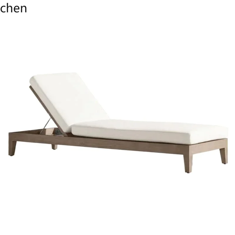 YFY  outdoor leisure lounge chair courtyard teak villa waterproof and sunscreen hotel outdoor open-air sea view lounge chair