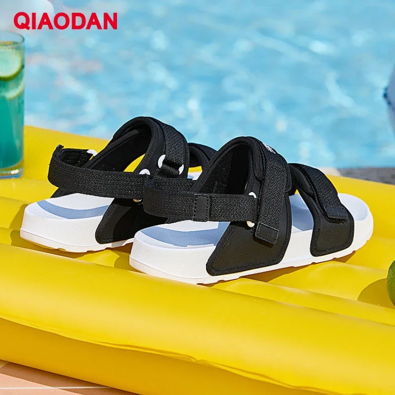 QIAODAN Sandals for Women 2024 New Summer Lightweight Soft Sole Breathable High Quality Casual Beach Outdoor Sneaker XM26241002