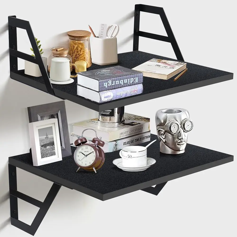 

Set Of 2 Deep Floating Shelves; Wall Mounted Book Shelf For Living Room, Bedroom Shelves For Wall Decor; Shelves For Wall