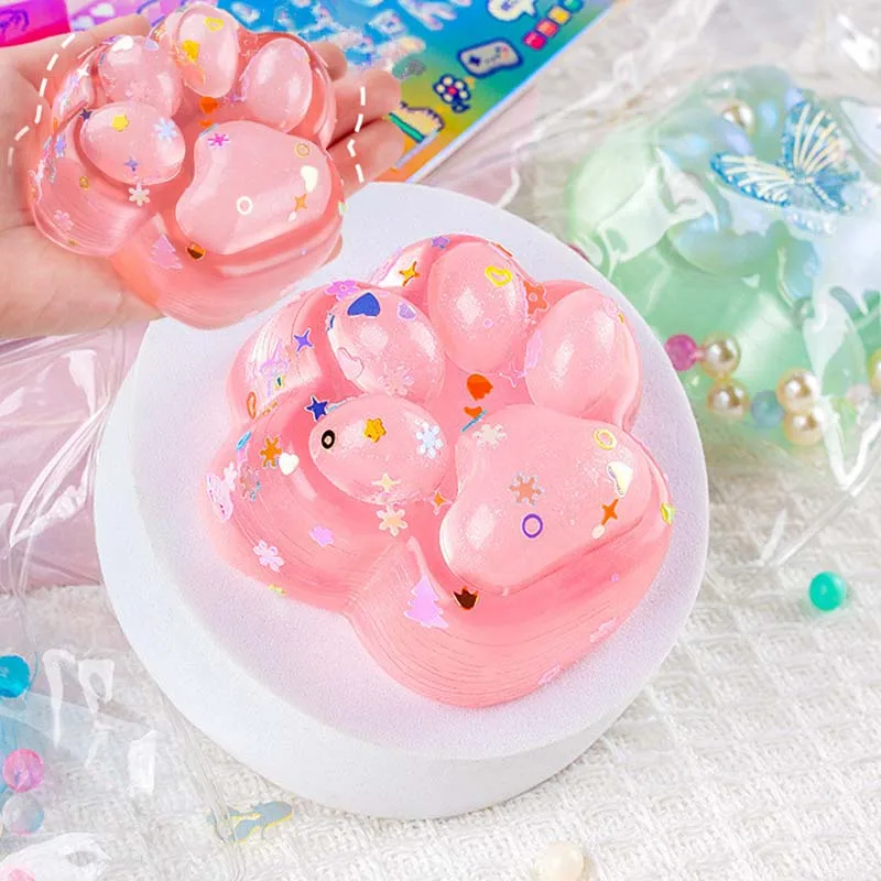 Neue Katzenpfoten-Dekompressionsspielzeuge, Kawaii Cartoon Antistress Stressabbau-Spielzeug mit Langsamer Aufstiegshöhe für Erwachsene und Kinder, Dehnbare Spielzeuge