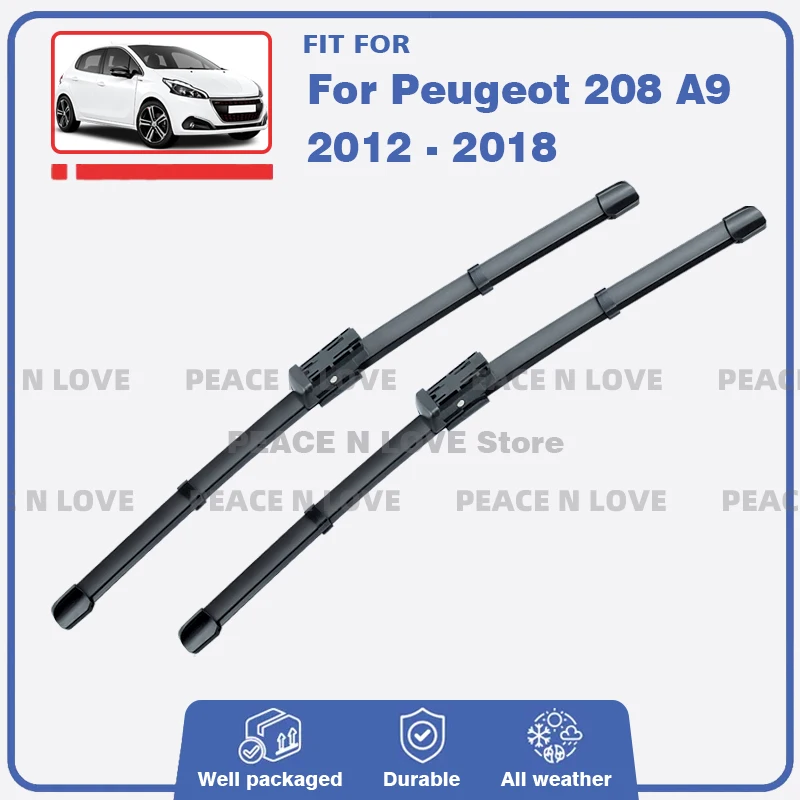 

Front Wiper Blades Set For Peugeot 208 MK1 A9 2012 - 2018 Windshield Window Windscreen Car Accessories 2013 2014 2015 2016 2017