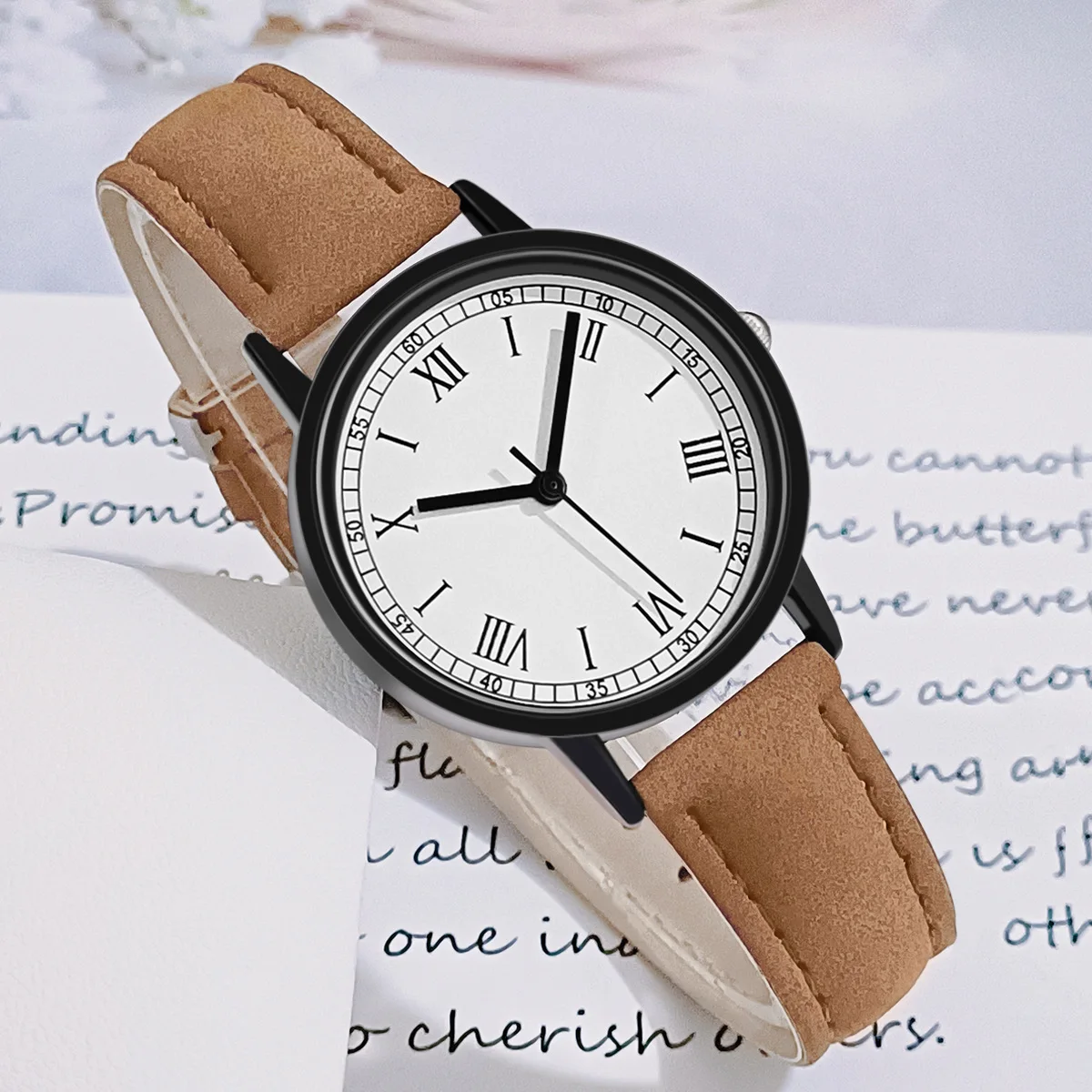 Reloj de pulsera de cuarzo para Mujer, cronógrafo informal de cuero, de lujo