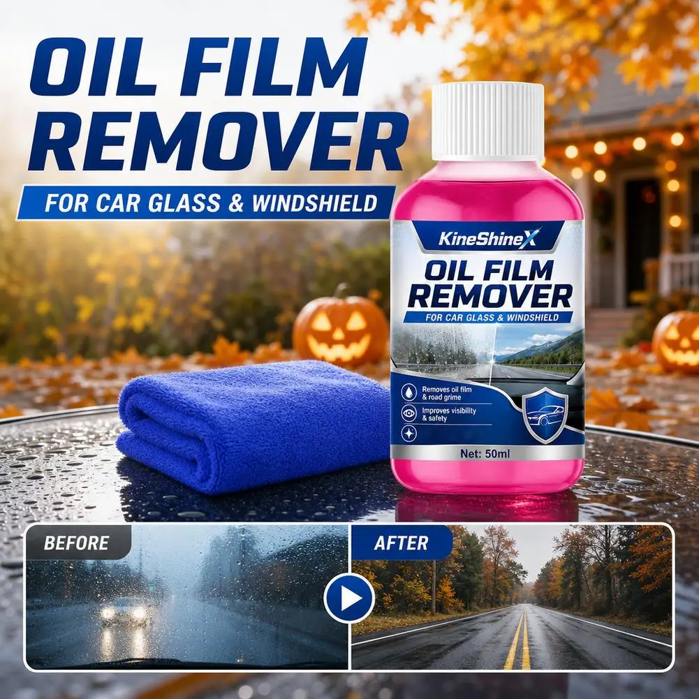 Car Glass Oil Film Remover Windshield Cleaner Powerful Oil Film And Water Stain Remover Car Cleaning Maintenance Water Repellent