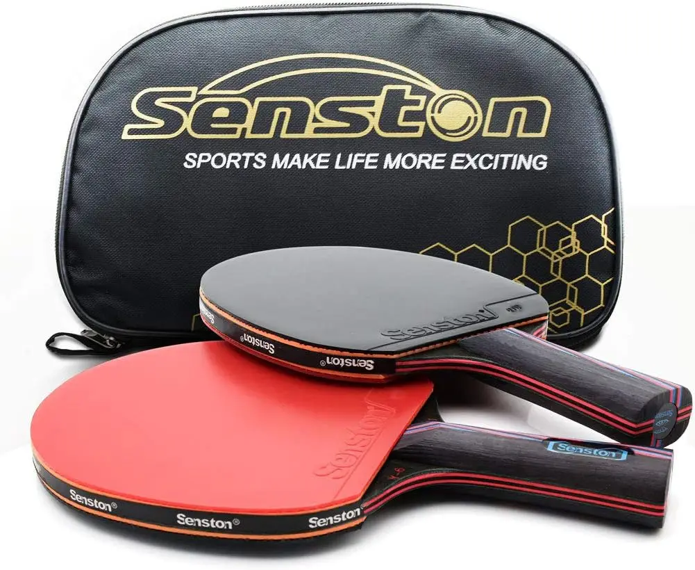 

Professional Table Tennis Paddles Set of 2, Advance Intermediate Ping Pong Rackets with Carry Case for Indoor Outdoor Game