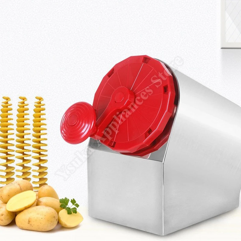 Hand Cranked Potato Tower Machine Stainless Steel Commercial Optional Blade Whirlwind Potato Machine Manual Potato Chip Machine