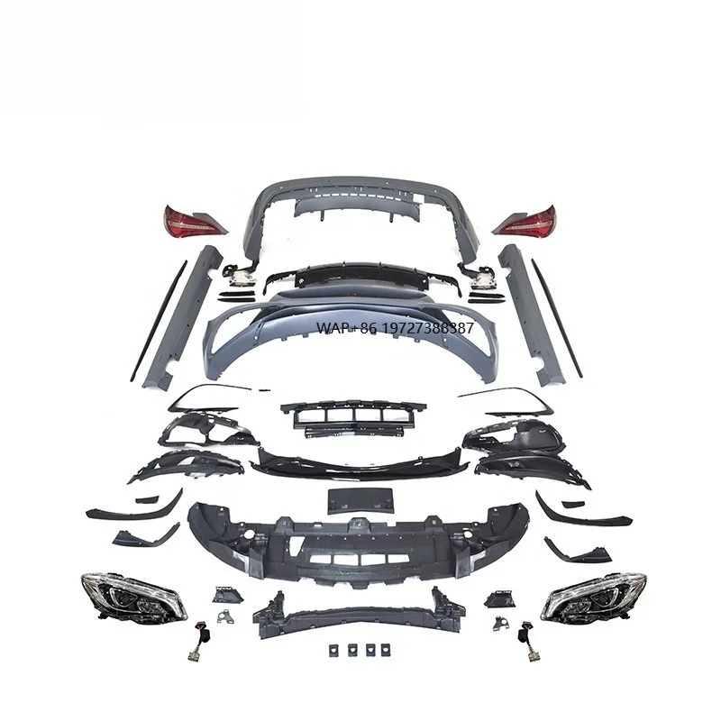 

CLA--CLASS W117 2014-2018y Upgrade to 2018y CLA45 Bodykit PP Material Car Body Parts Front Rear Bumper Side Skirts Exhaust Tips