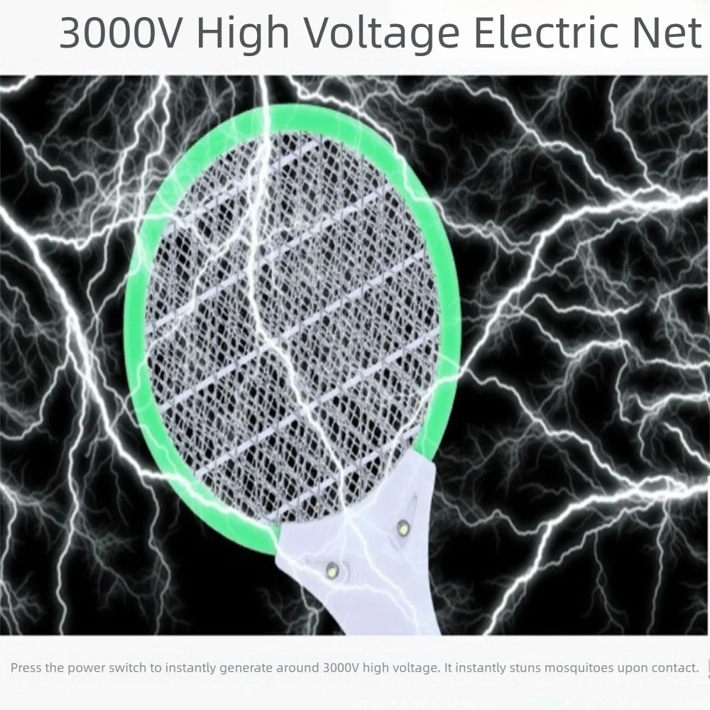 Durable USB Rechargeable Mosquito Swatter Trap Electric Shock Portable Fly Bug Zapper Mini Security Net Insect Racket Summer