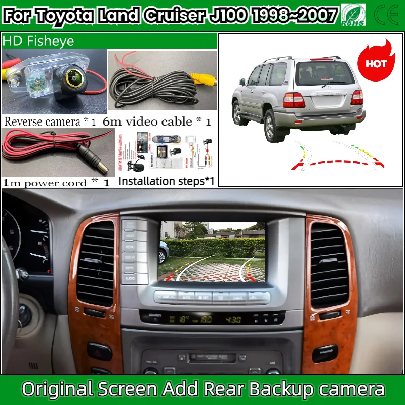 

Rear View Camera For Toyota Land Cruiser J1001998~2007 OEM Screen Add Backup Reverse Camera HD Night Vision