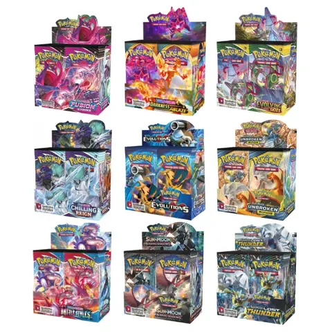 포켓몬 카드 TCG: 324Pcs Evolutions Scarlet Violet 브릴리언트 스타 부스터 박스 포켓몬 카드 36 팩 박스 Collectible Cards Toys