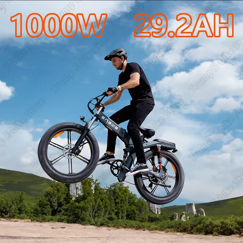 Electric Bike Engwe X24 1000W motor 48V 29.2AH Dual Battery adult Electric Bicycle 24 inch fat tire Foldable Mountain E-Bike