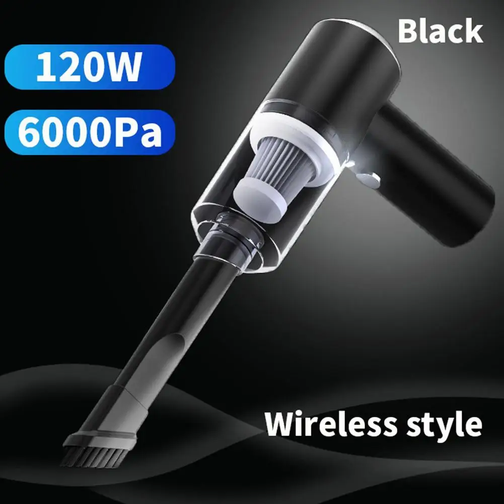 مكنسة كهربائية محمولة للسيارة مع ضوء، شفط قوي USB مكنسة كهربائية صغيرة محمولة صغيرة مع D3T2