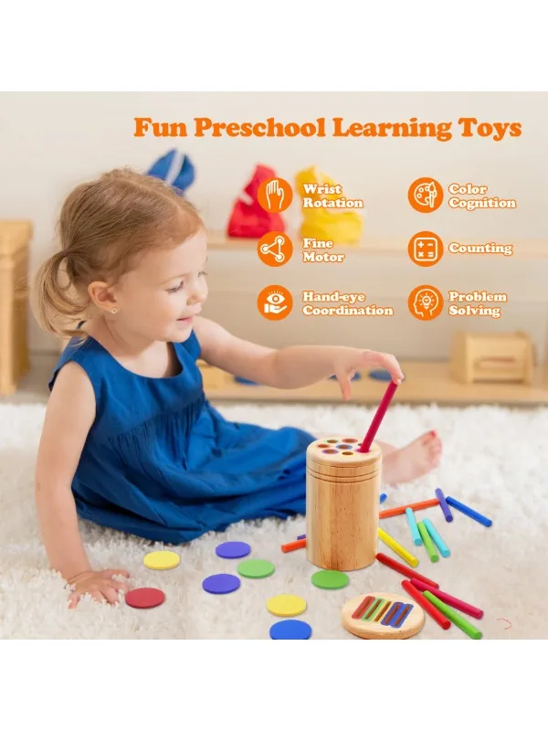 Jouets en bois Montessori, Classification des couleurs, jouets à motricité Fine, jouets sensoriels assortis, Puzzle éducatif pour la petite enfance