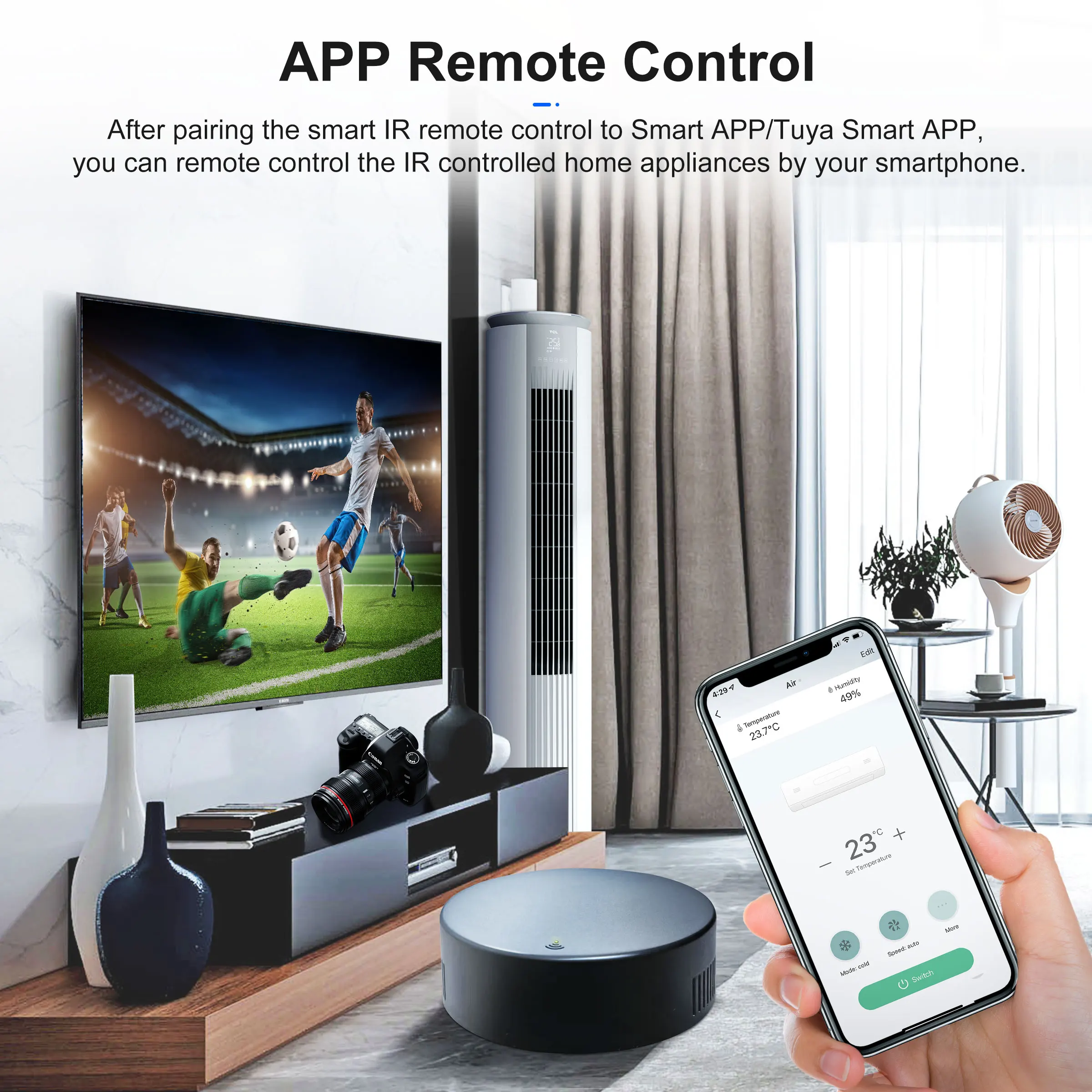 GIRIER Smart IR Remote Control Hub with Temperature Humidity Sensor WiFi Infrared Controller Works with Alexa Google Assistant