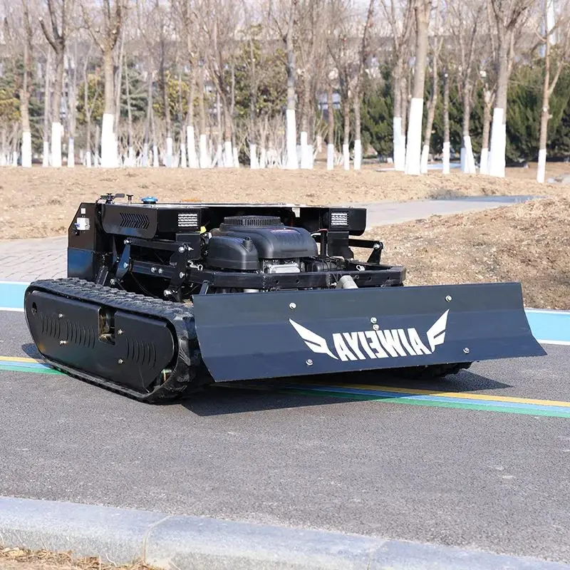 

Customized zero-rotation grass crusher, all-terrain tracked remote-controlled mowing equipment