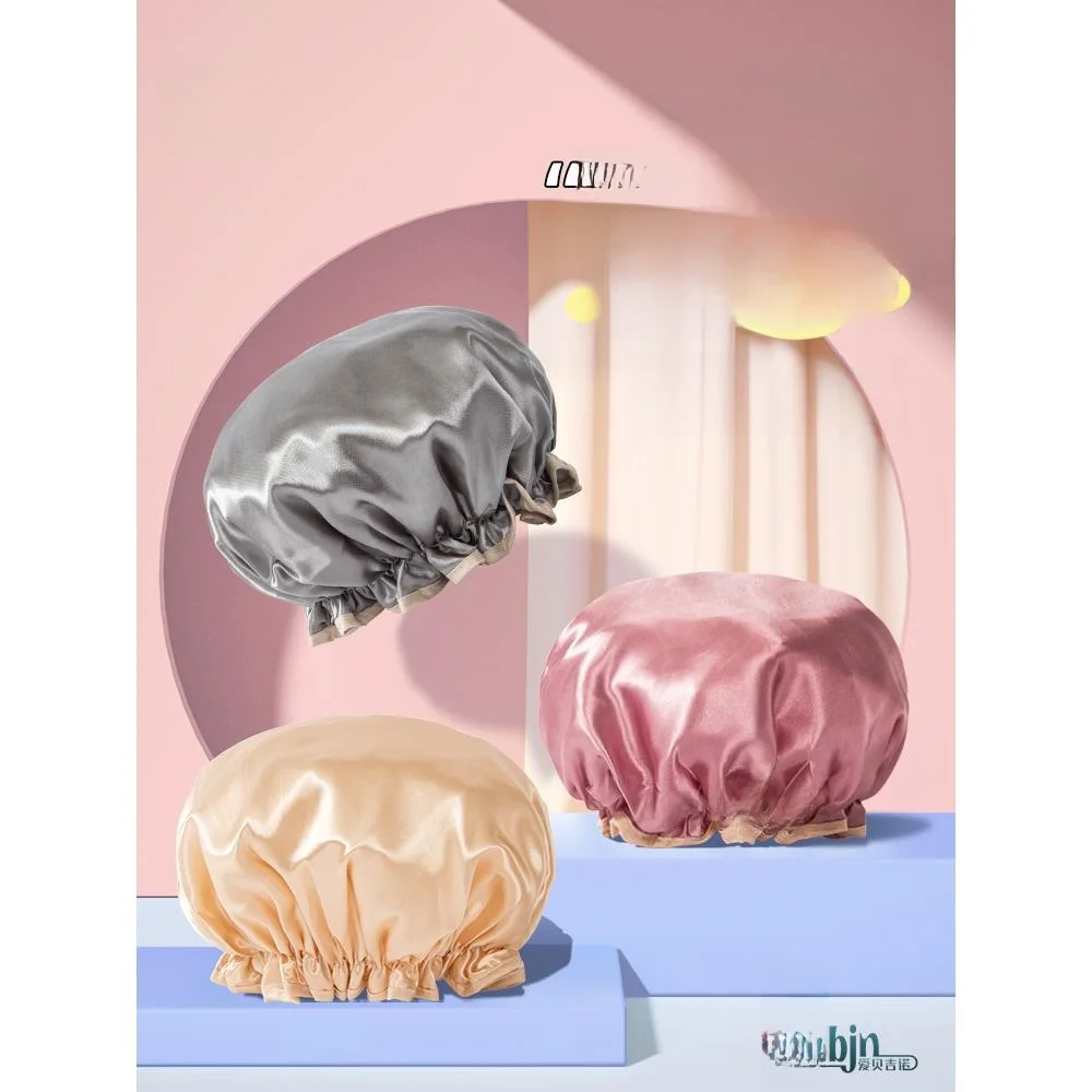 

Двухслойная водонепроницаемая шапочка для душа для женщин, защита для волос, для длинных волос, защита от жира и влаги, шапочка для ванной