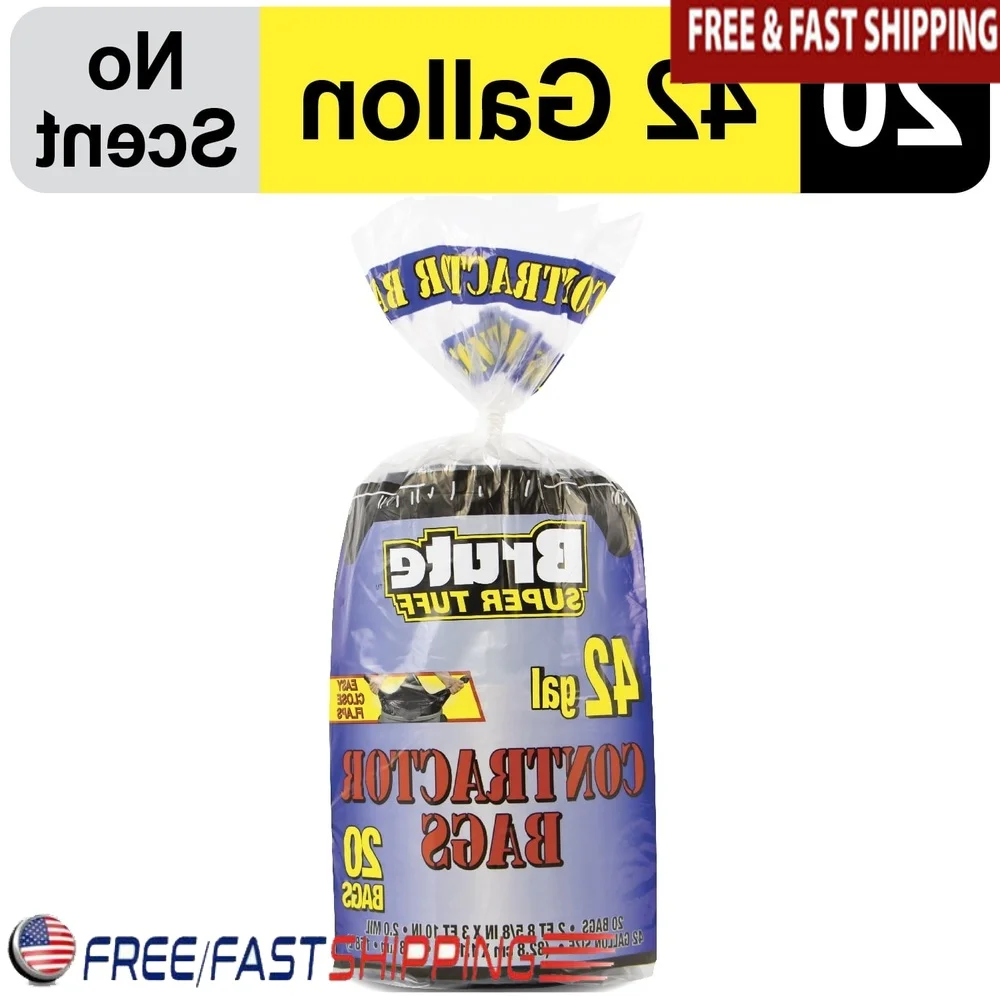 

Сверхмощные мешки для мусора для подрядника, 42 галлона, с застежкой-клепочкой, устойчивые к проколам, очень большие мешки для чистки без запаха, 20 шт.