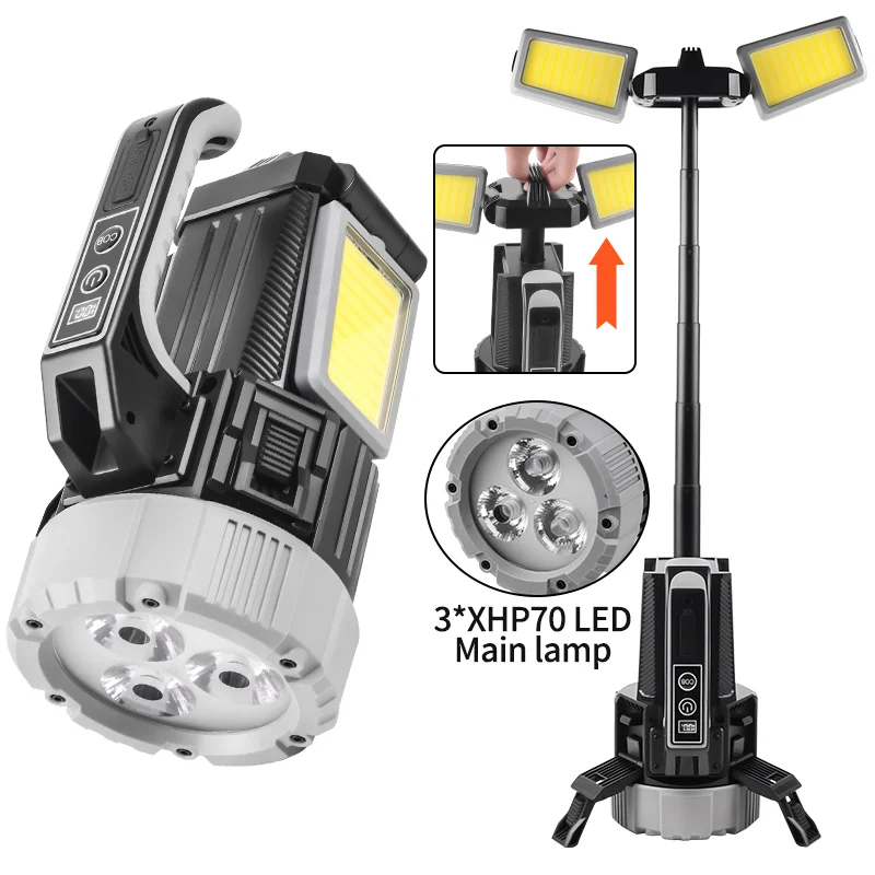 

SQ-G18 Work light 3700LM Ultra Bright PC+TPR Outdor Light Built-in 9000mAh Battery Waterproof IPX4 Handle Torch Camping Hiking