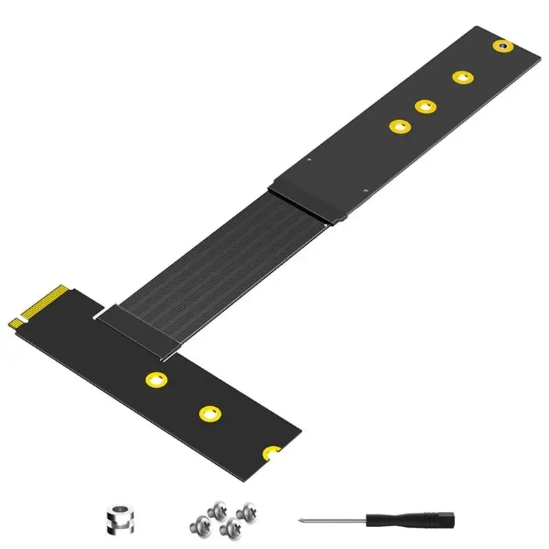 652F Flexible M.2 PCIE4.0 Adapter Cable 30CM Supports Double Protocols Disks 2230-2280 Sizes for Multiple Systems