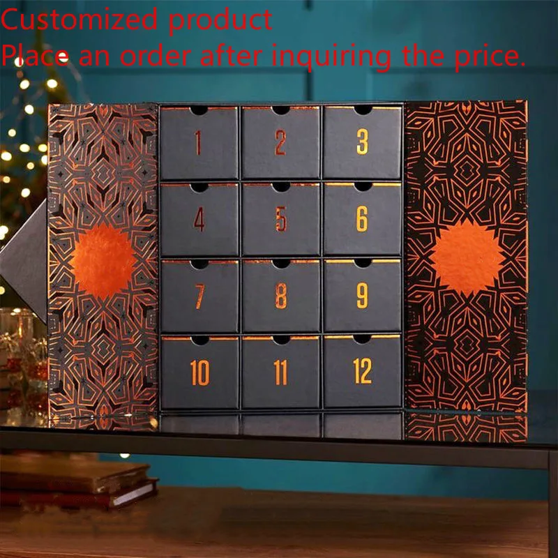 Customized queryCustomized Christmas 24-Day Calendar Blind Box Empty Box Gift Box Packaging Gift Cardboard for Christmas