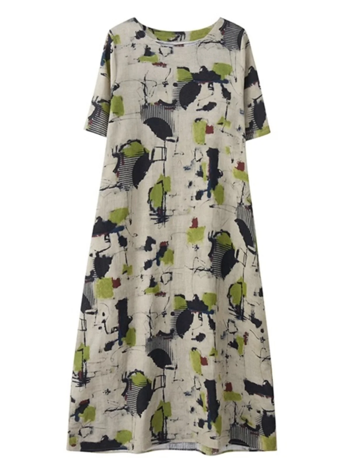 เสื้อผ้าลายชนเผ่า ผ้าฝ้ายผสมลินิน ทรงหลวม สไตล์เกาหลี ลายดอกไม้ สำหรับใส่เที่ยวเล่นหรือใส่ทำงานช่วงฤดูร้อน