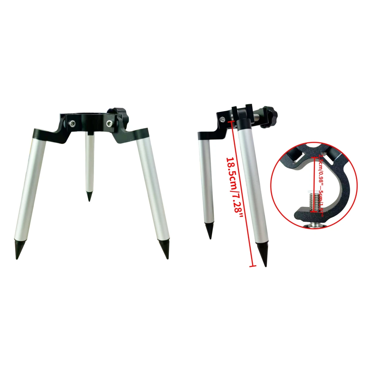 22cm Compact Surveying Mini Tripod Bipod Stand for 30-60cm Prism Pole GPS GNSS Receiver Base for Leica for Topcon Survey Support