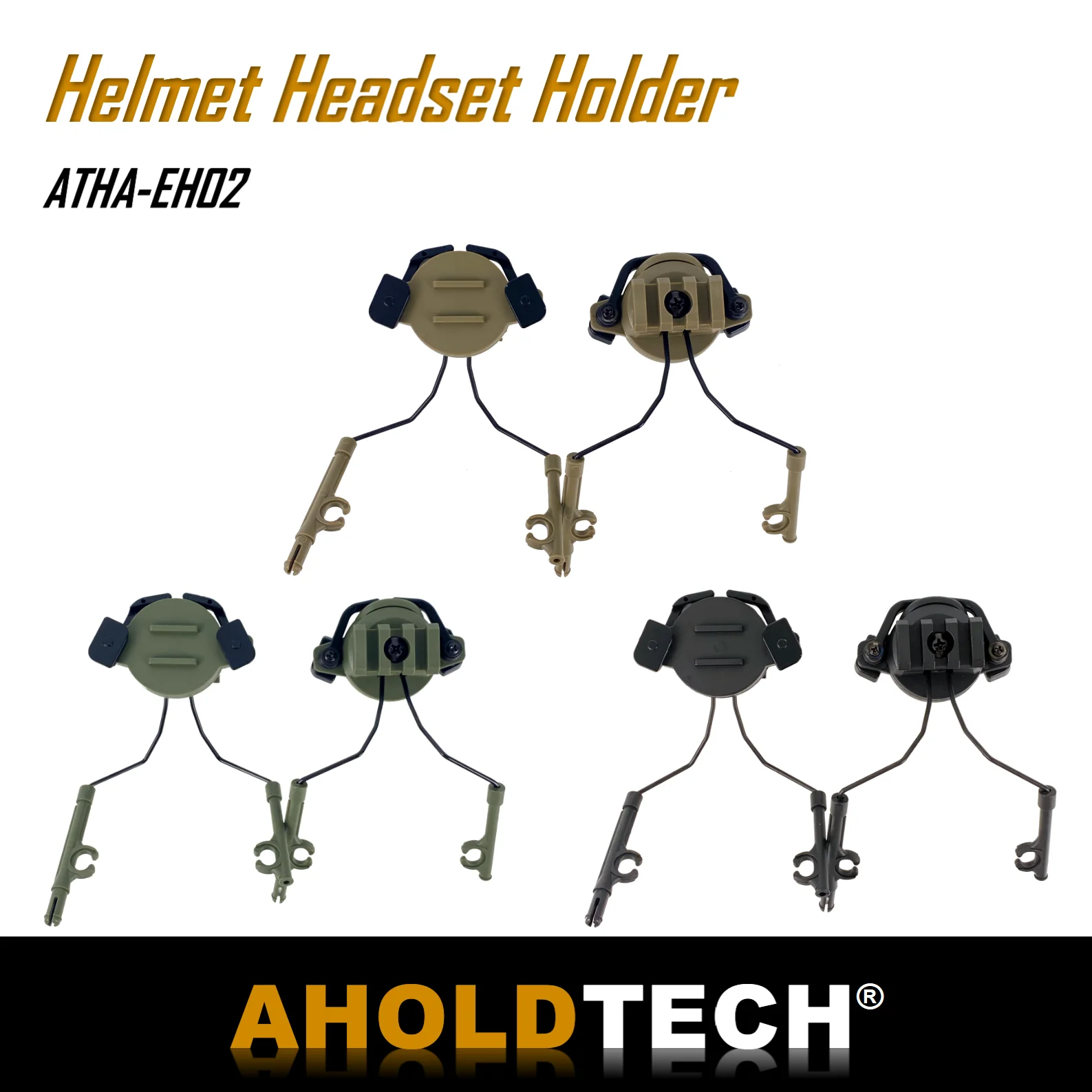 

AHOLDTECH Tactical Headphone Bracket Holder MICH Fast Helmet ARC Rail horn locking catch type for COMTAC I II Series Headset