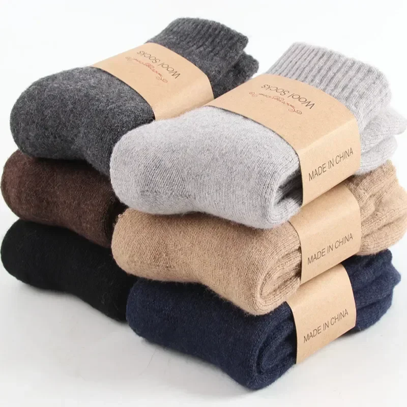 

Sox Men's Wool Work Comfy Winter Sock Gift Hiking Simple Soft Women Crew Thick Boot Sport Socks Thermal Cozy Cabin Casual Warm