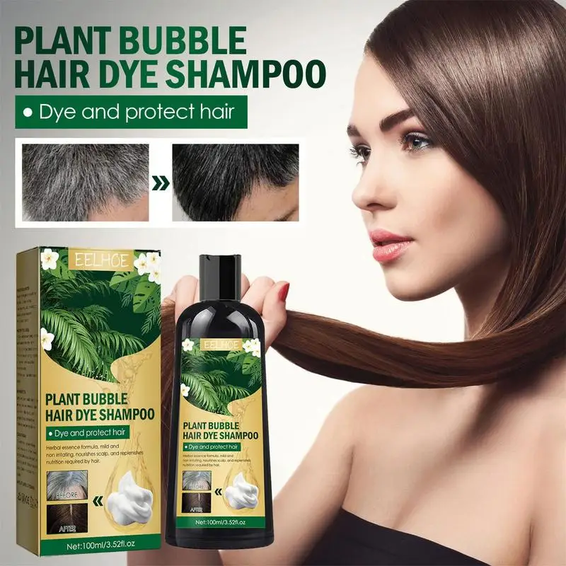 Shampooing en continu pour cheveux, crème naturelle biologique, embaucapillaire rapide, bulle végétale, coloration des cheveux, shampooing pour femmes et hommes, 100ml