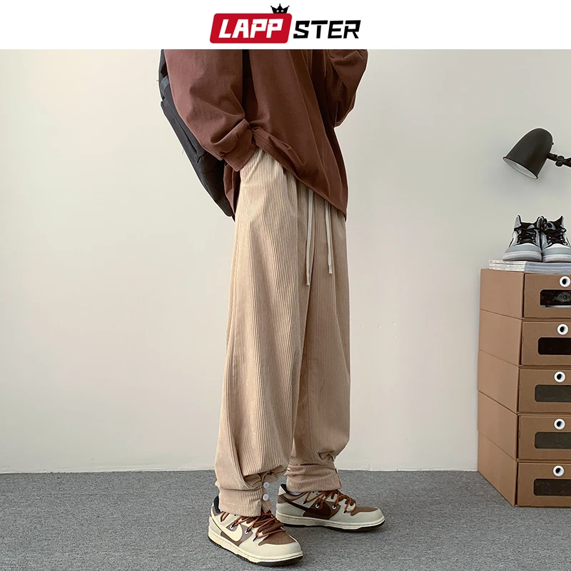 

LAPPSTER Y2k Streetwear Corduroy Wide Leg Harem Pants New In Pants Japanese Sweatpants Korean Fashions Straight Joggers Pants