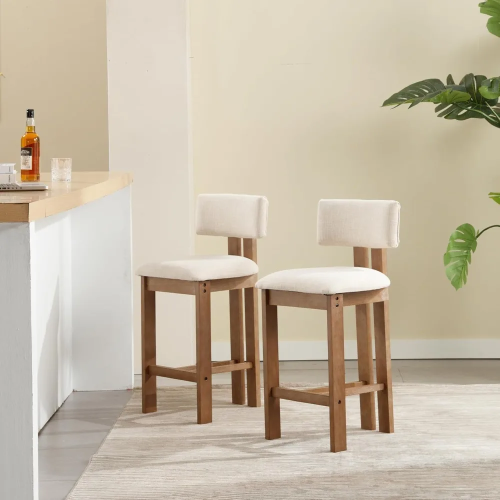 

26-inch Medieval-modern Style Bar Stools, Farmhouse-style Wooden Bar Stools, Four-piece Set