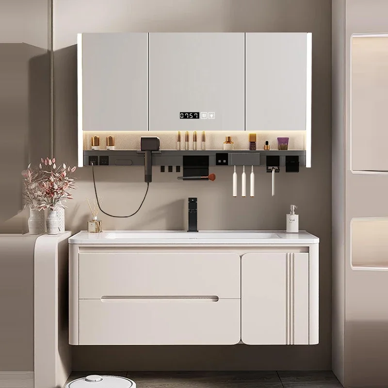 Modern Toilet Bathroom Vanities Ceramic Sink Drawer White Storage Bathroom Vanity Mirror Closet Cabinet Para Banheiro Furniture